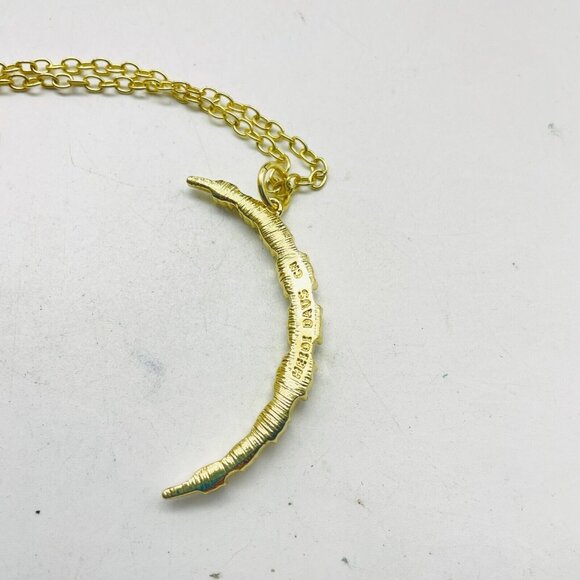 HEIDI DAUS Rhinestone Crescent Moon Pendant Necklace Gold Tone Twilight Space - Picture 7 of 9